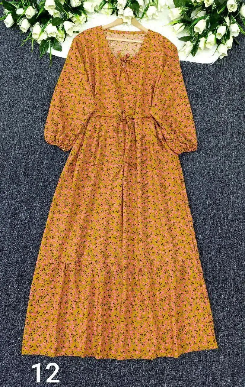 پیراهن ساحلی کرپ پفکی