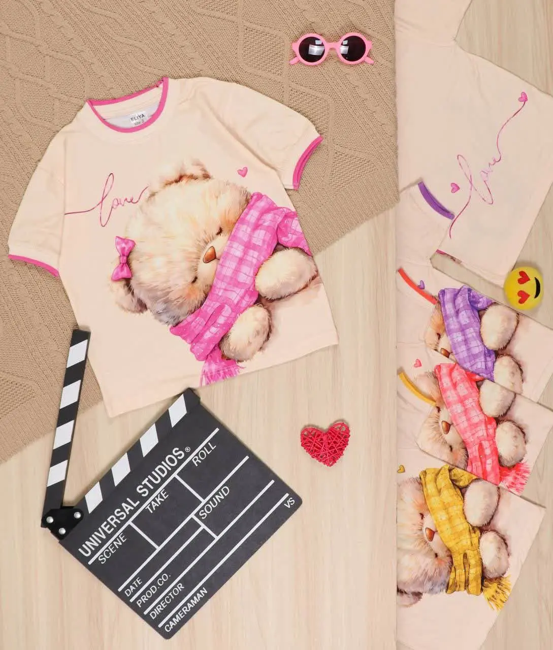 👫تیشرت تک چاپ خرس شالگردنی👫
