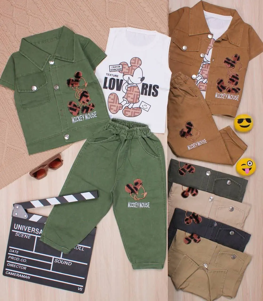 👫سه تیکه کتان گلدوزی میکی پلنگی👫
