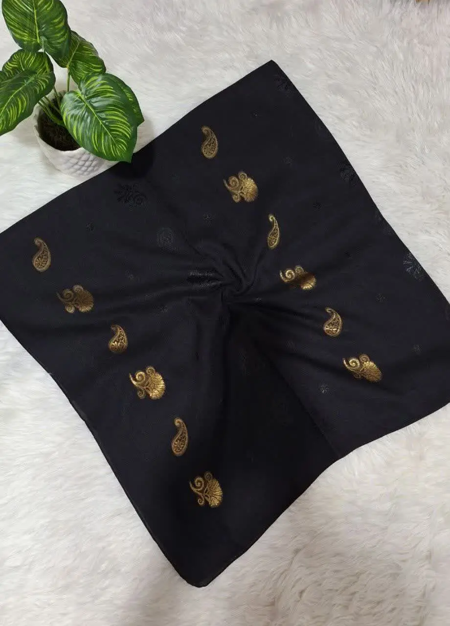 🍁 #عنوان: روسری حریر گل برجسته آستک دوردوخت
