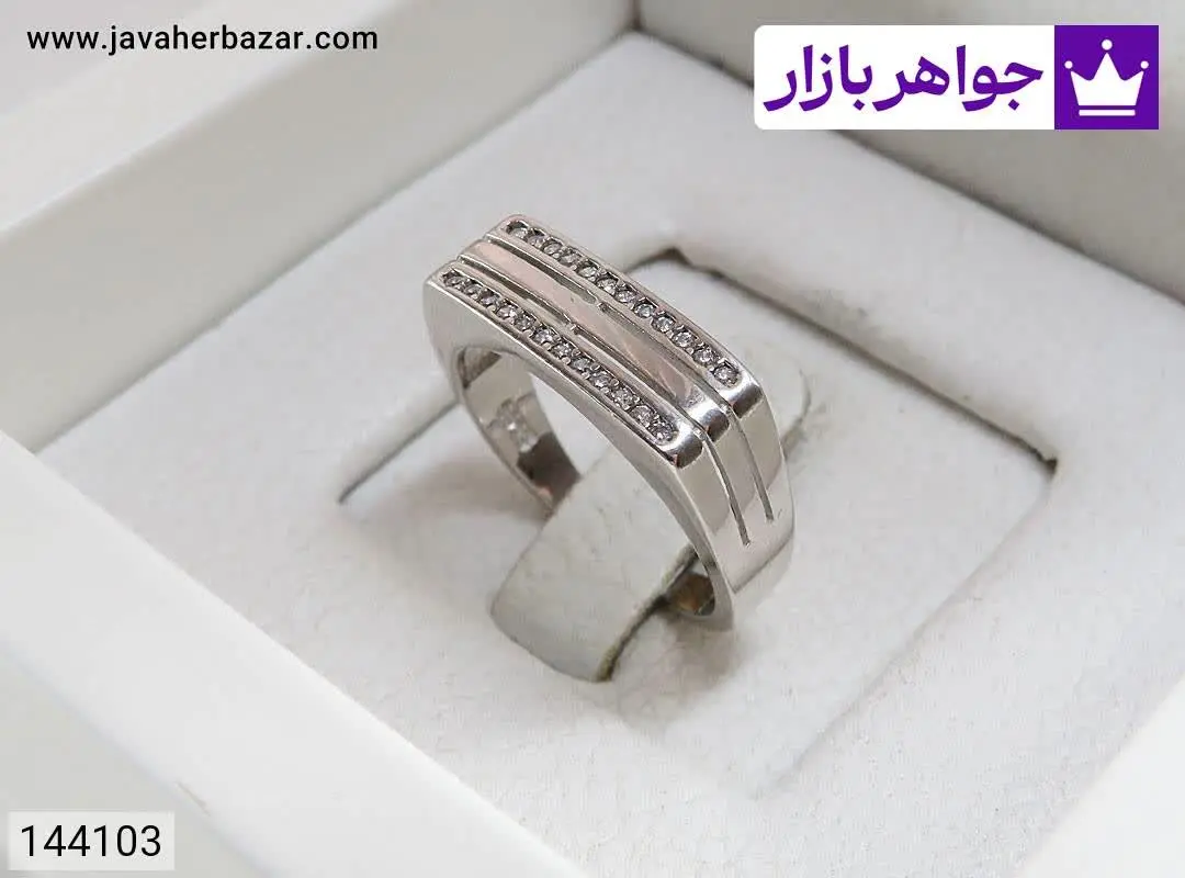 حلقه ازدواج نقره طرح رخساره زنانه - کد ۱۴۴۱۰۳
