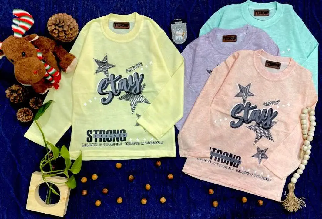 🧶بلوز تک دخترانه 😍 بلند چاپی
