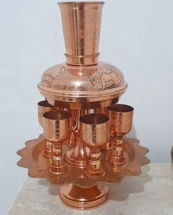 جام شراب مسی کامل با وسایل