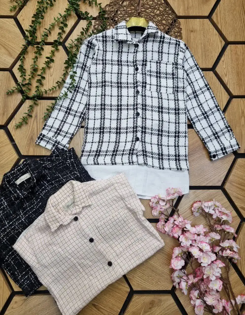 🌺شومیز کشمیر ترکیبی دخترانه👩