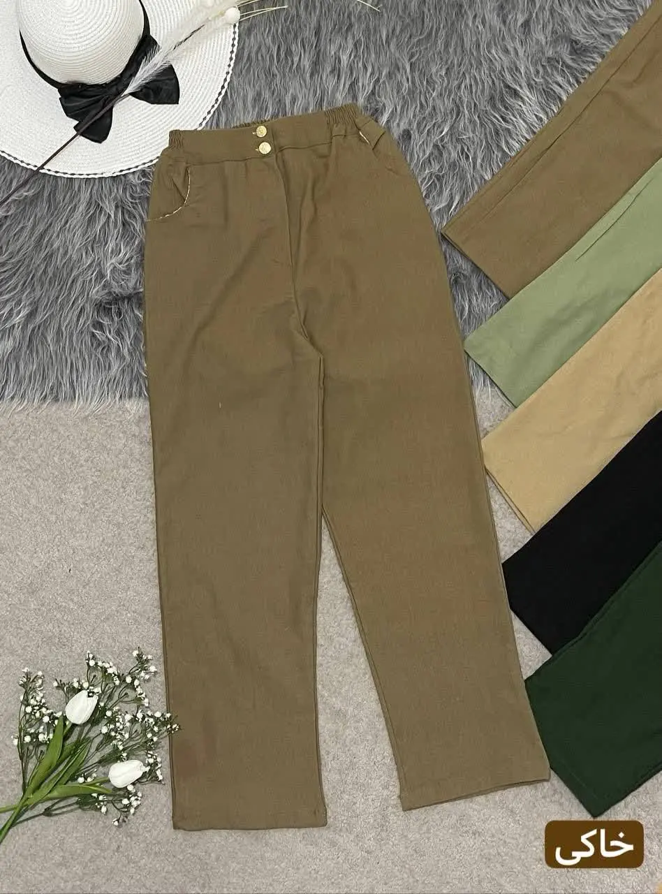 شلوار نیم بگ کتان