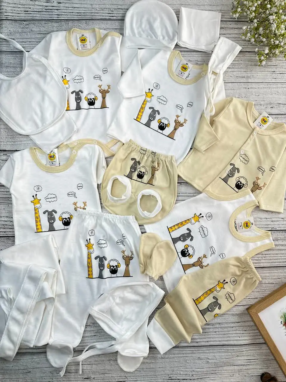 ۱۹ تکه طرح چهار حیوان شیری نوزادی و کودک کد ۱۱۷۰۰۶ 
