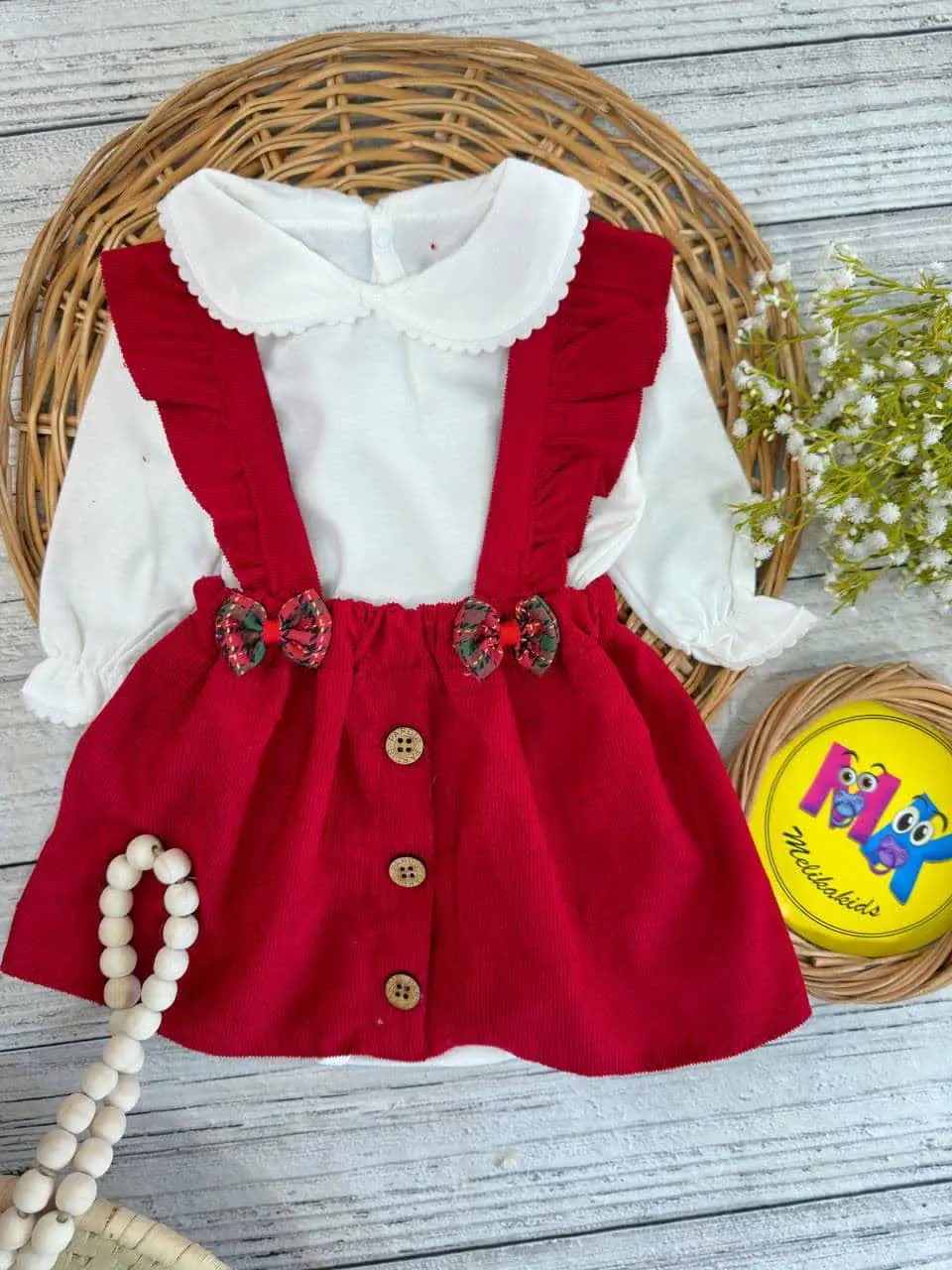 ست سارافون بادی عنابی مجلسی نوزادی و کودک کد ۲۳۰۰۷ 
