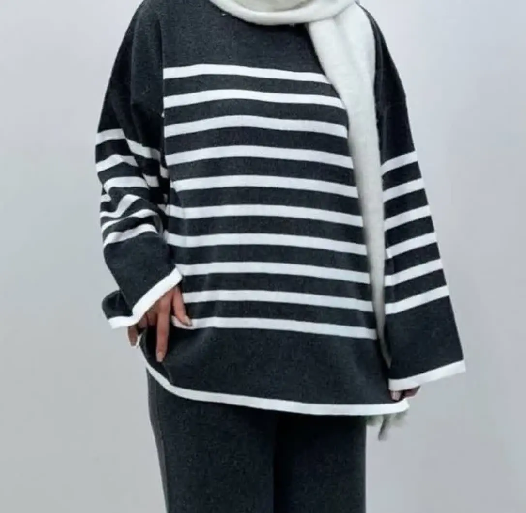 ✅ بلوز بافت راه راه درشت