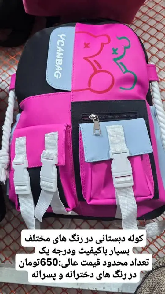کوله دبستانی در رنگ بندی مت...
