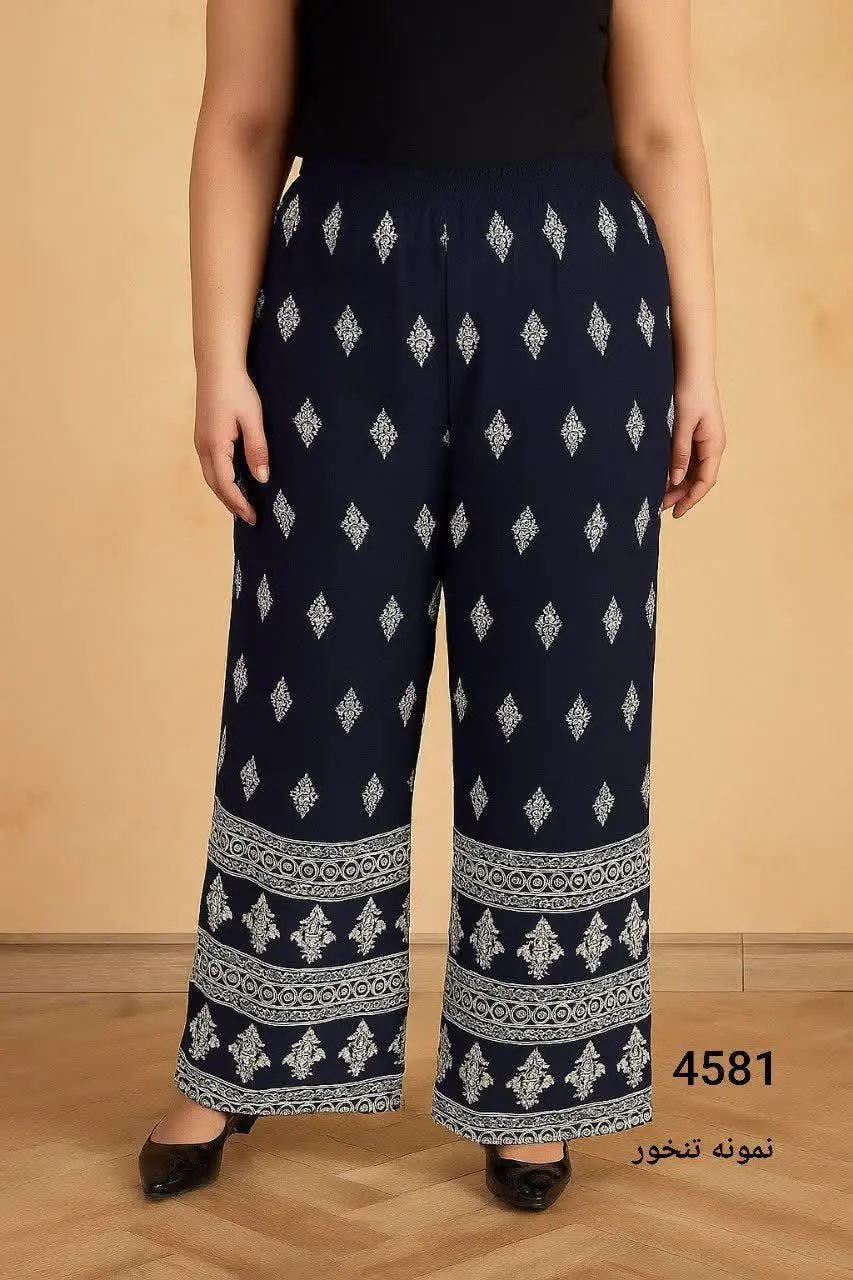 دامن شلواری نخی بدون آبرفت
