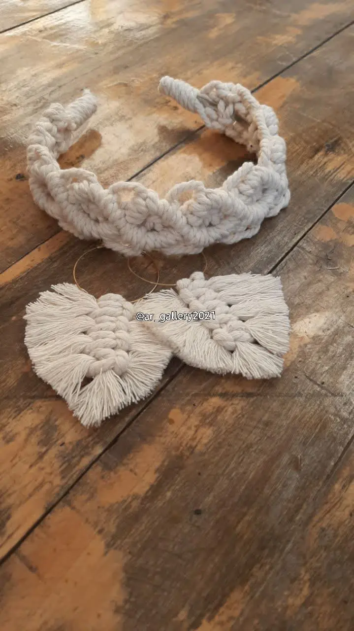 ✅تل و گوشواره مکرومه 
