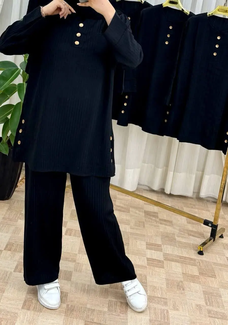 🔴نام: ست تونیک و شلوار محرمی بغل دکمه
