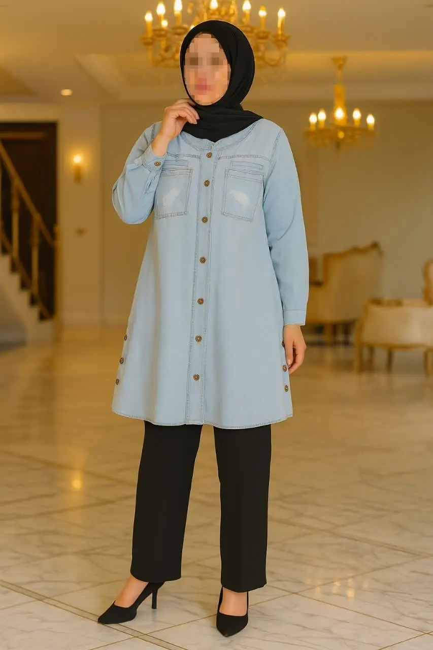 مانتو جین جلو باز