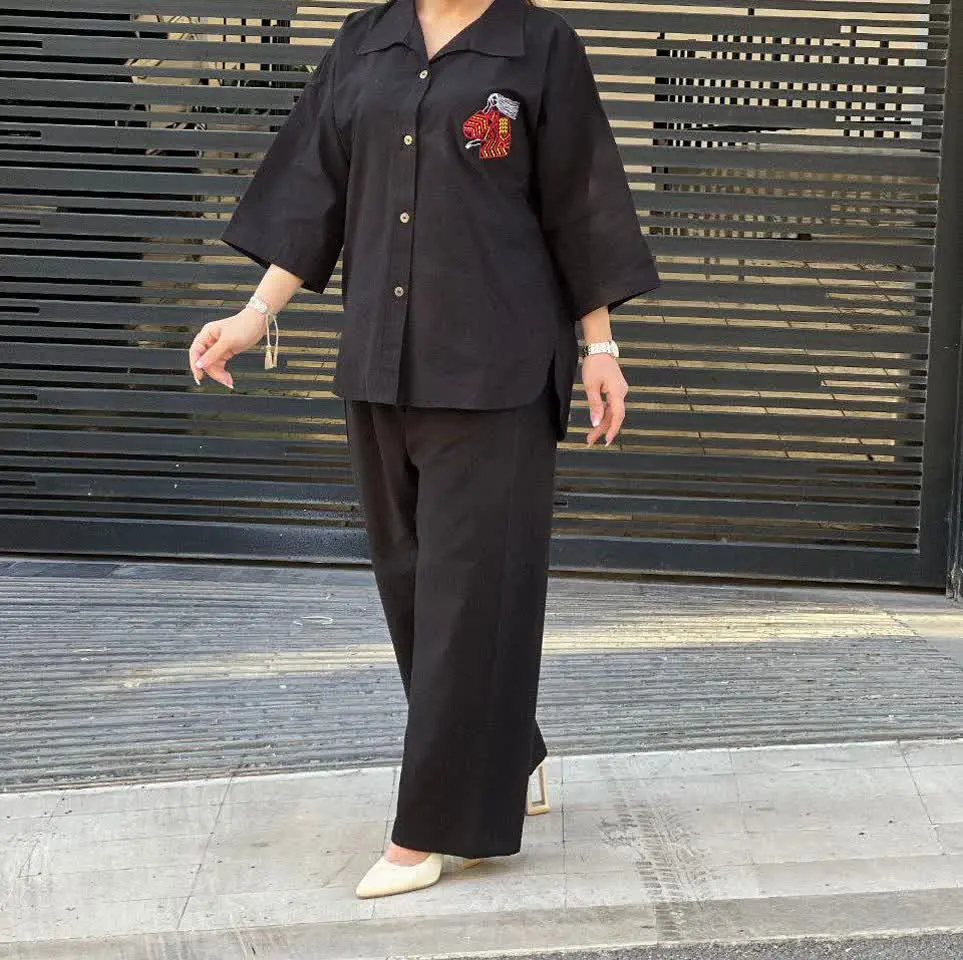 نام: ست مانتو شلوار لنین گلدوزی ۱۵۴۶
