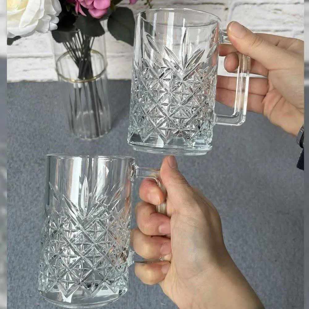 لیوان ۶تایی دسته دار طرح تایملس پاشا 
