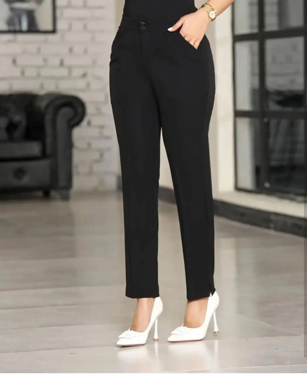 شلوار راسته اداری دمپا چاک