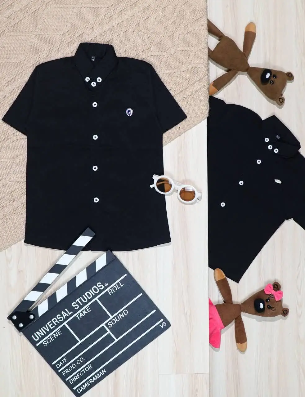 👫پیراهن مشکی پسرانه نیم آستین👫
