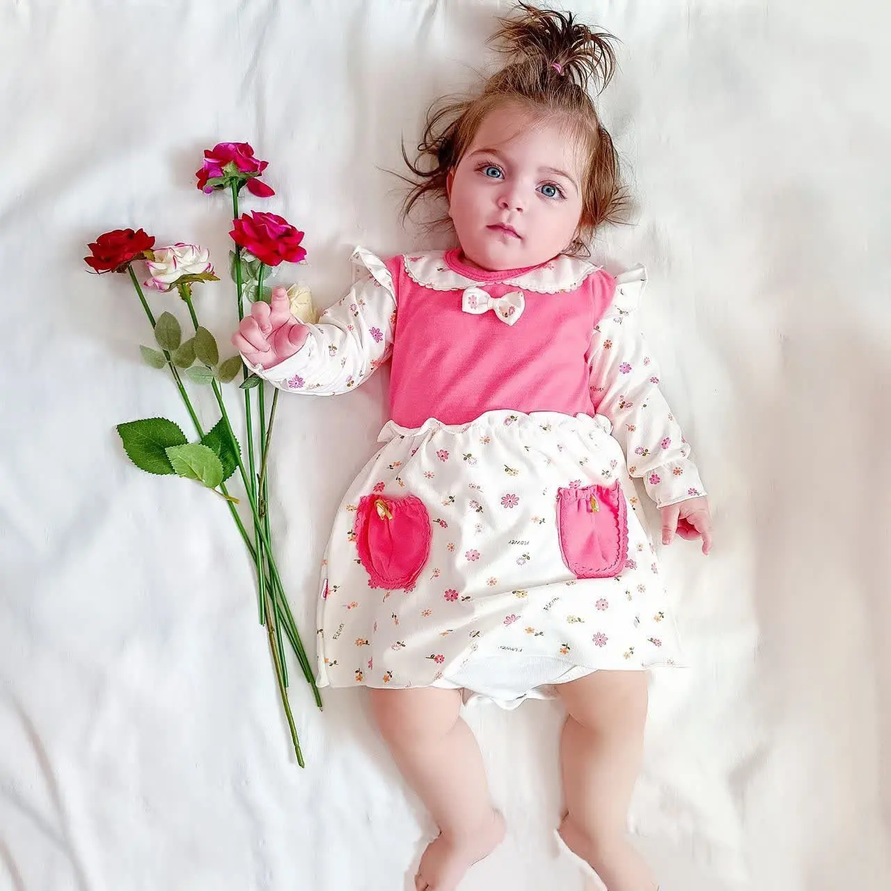 🌸بادی دامن دار دخترانه گلبهی🌸
