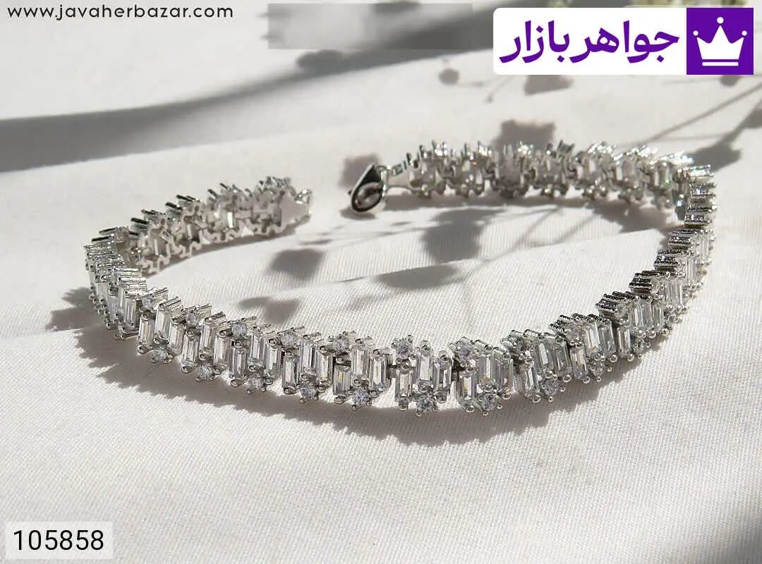 دستبند نقره جواهری شیک زنان...