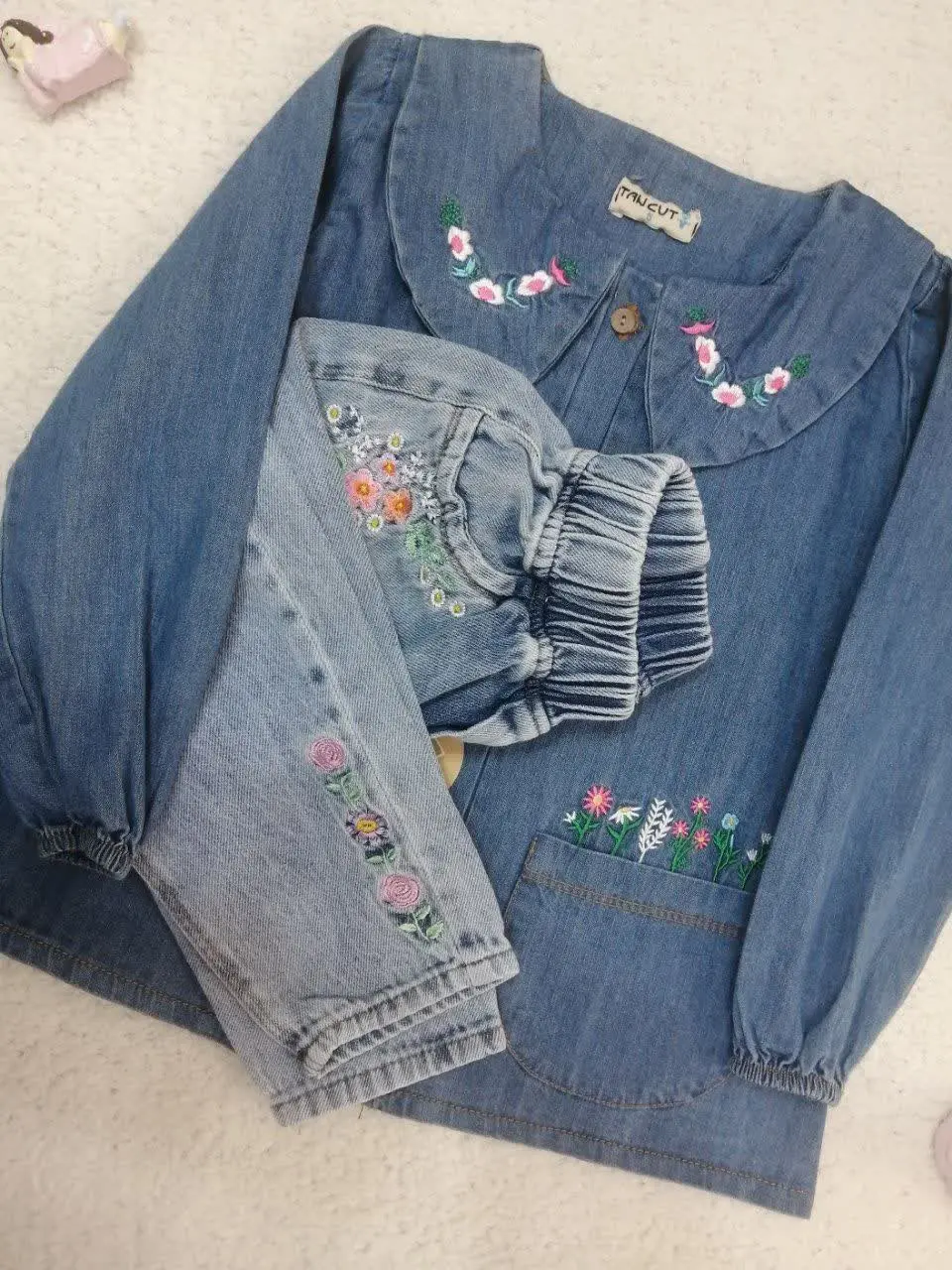 شومیز جین گلدوزی 
