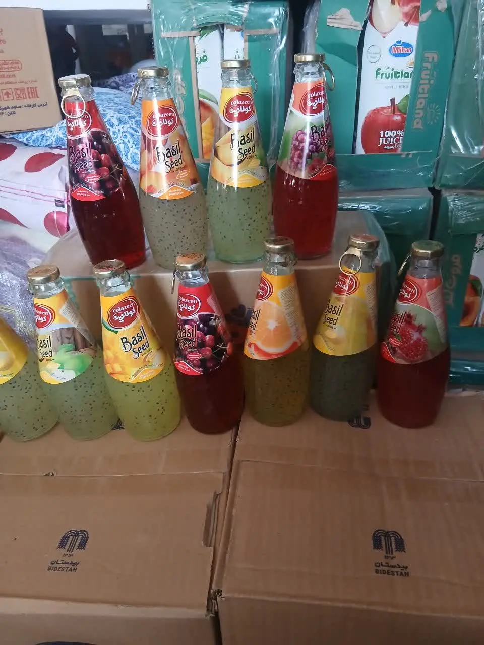 آبمیوه شیشه‌ای تخم شربتی طعم جور
