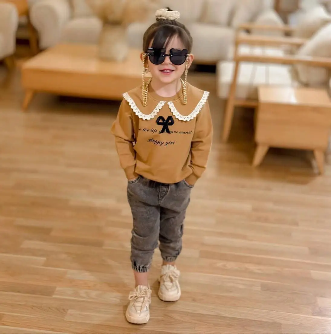 🌸بلوز تک دخترانه مجلسی یقه گیپور 🌸
