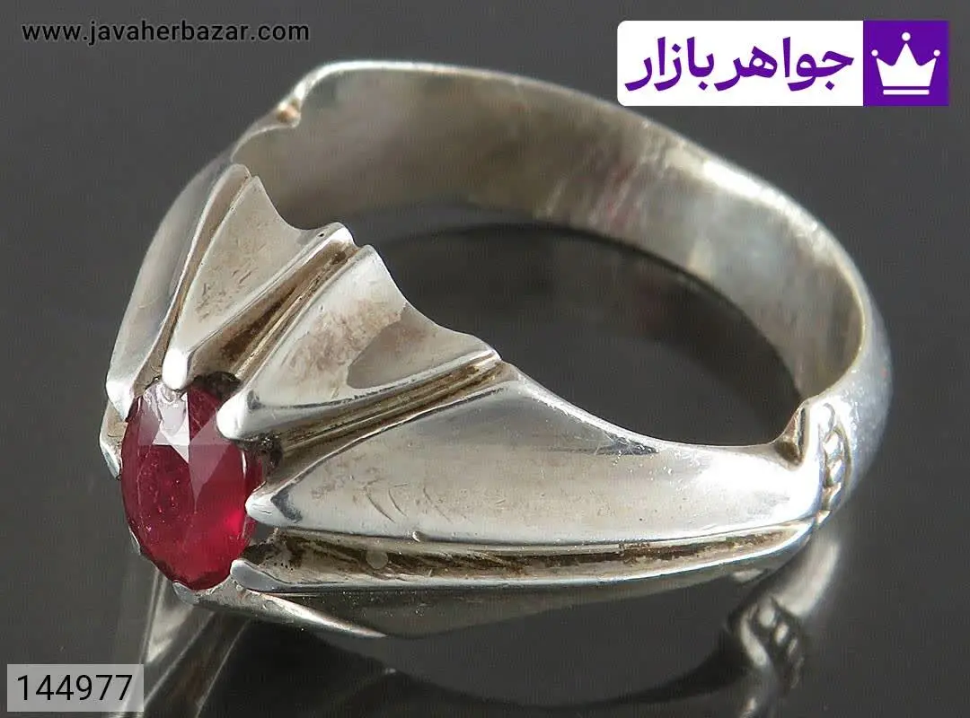 انگشتر نقره یاقوت قرمز دورچ...