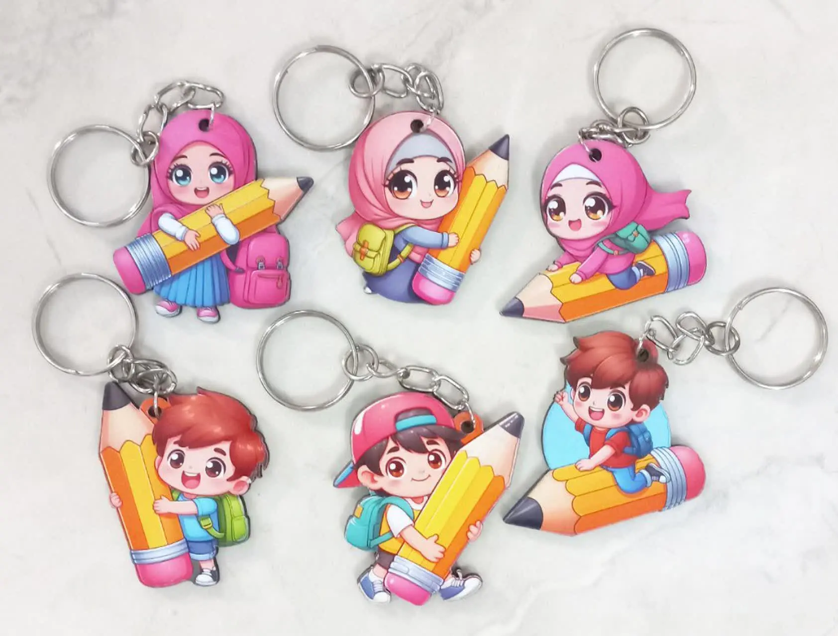 آویز کلید چوبی دختر و پسر د...