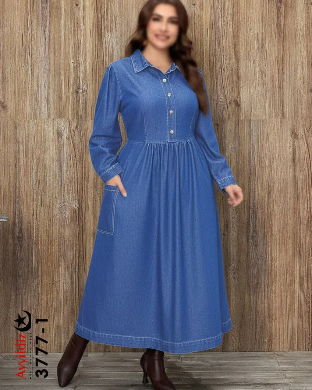 ✅پیراهن بلند جلو دکمه بیگ س...