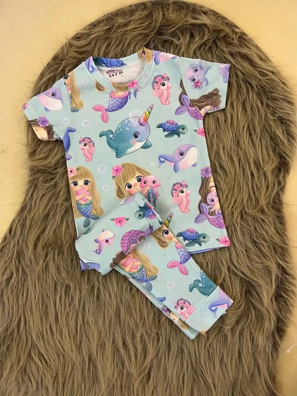 🌱 تیشرت شلوار راحتی پری دریایی
