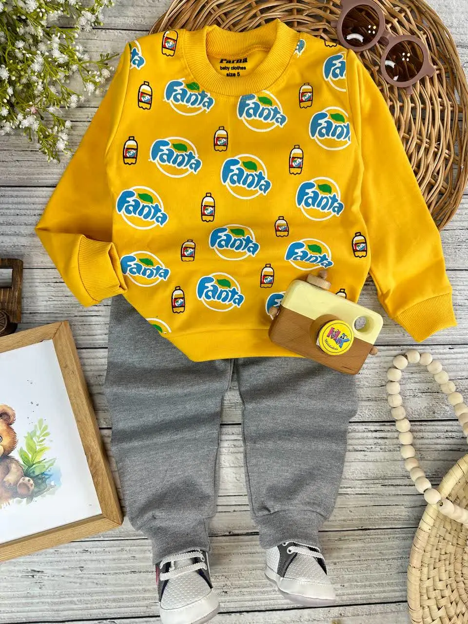 بلوز شلوار طرح فانتا زرد نو...