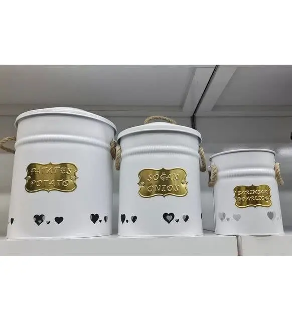 سطل نگهدارنده فلزی سه تایی
