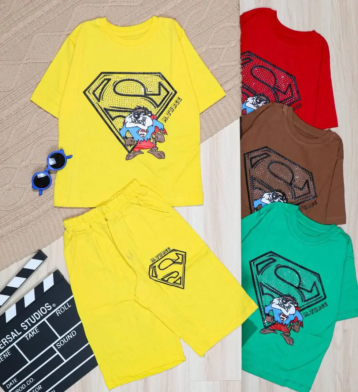 👫تیشرت و شلوارک چاپ سوپرمن👫
