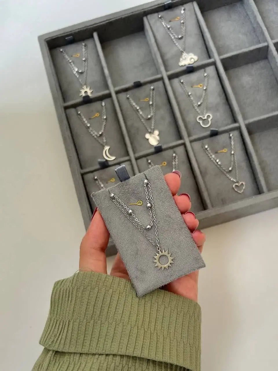 نمونه گردنبند‌های دو ردیفه 🤩
