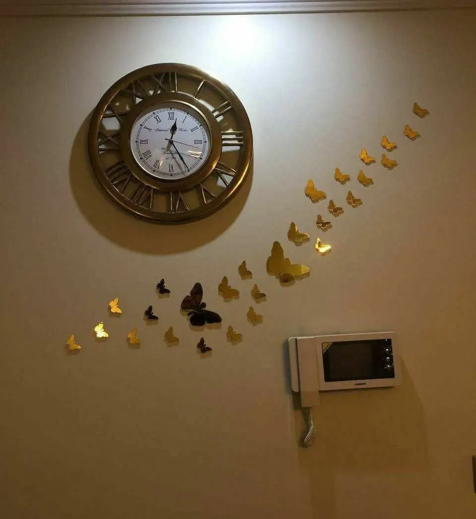 🔴 #پروانه آیینه‌ای طلایی ۲۷تیکه #دیواری 
