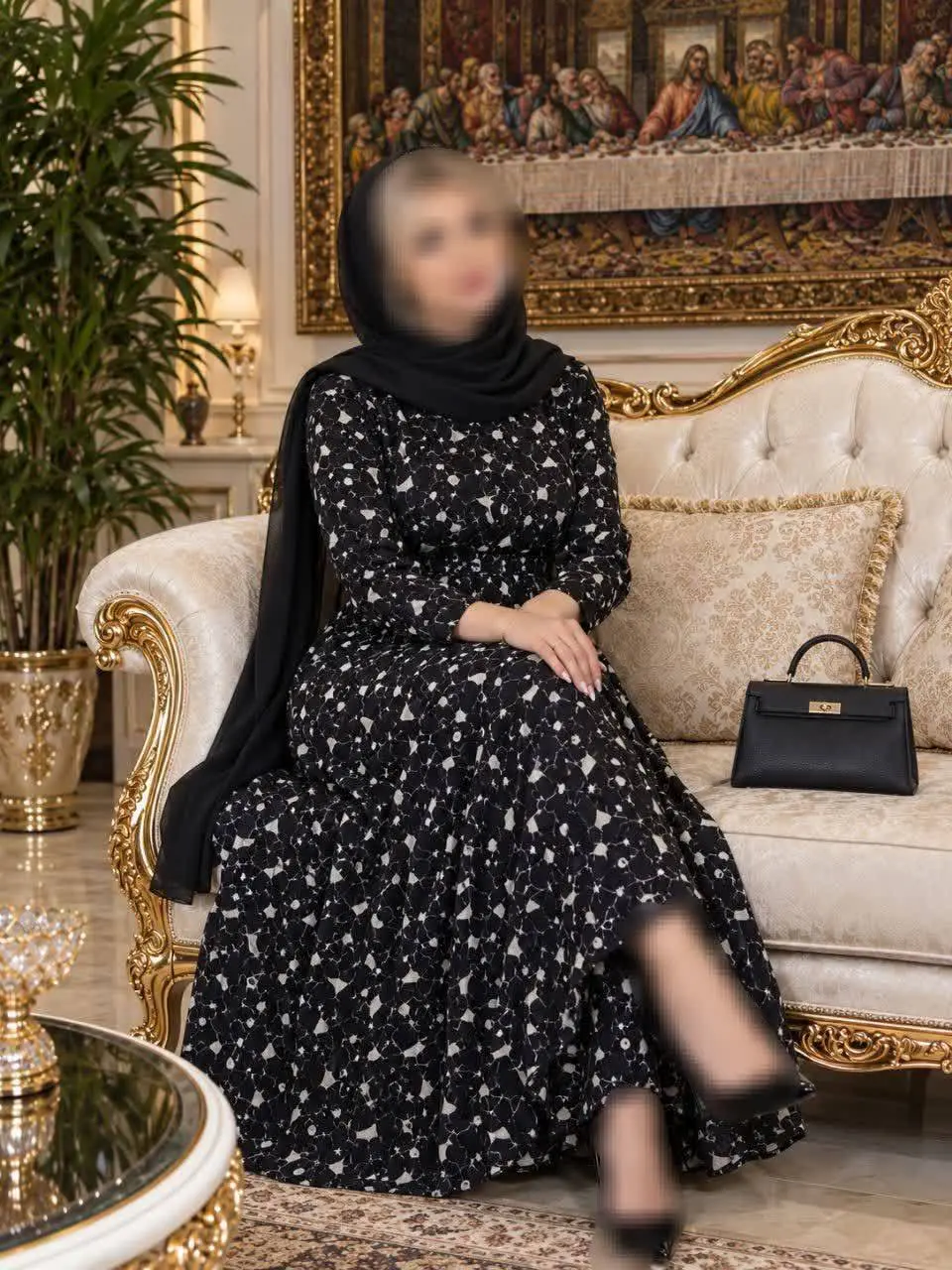 پیراهن یقه چین ٣ دکمه