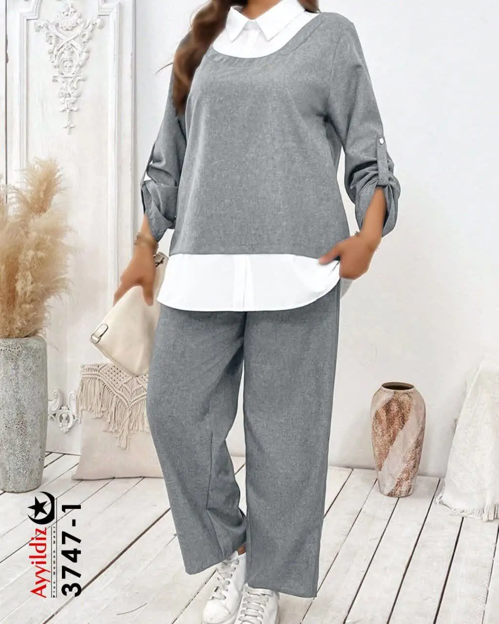 ✅ست شومیز شلوار پاییزه بیگ...