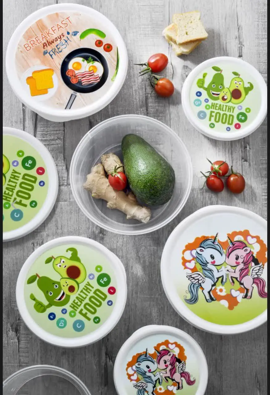 ظروف یخچالی ۳ سایز درب چاپ دار
