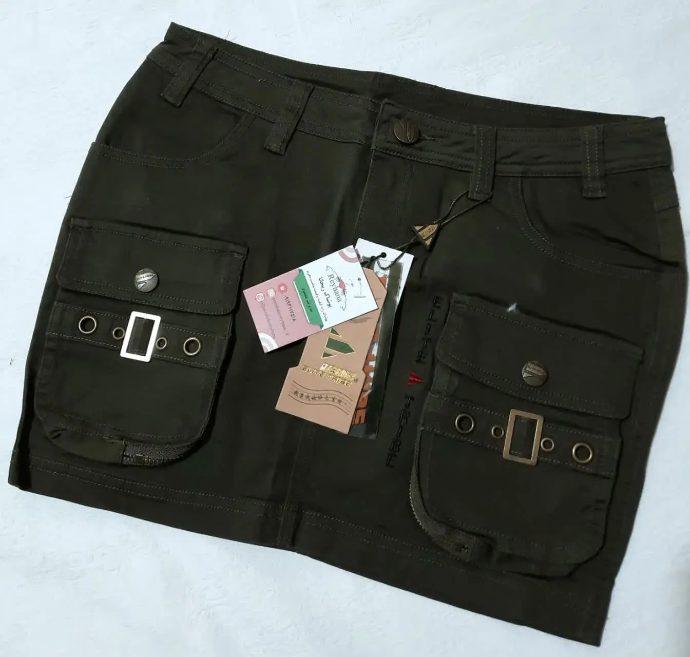 🌼دامن کوتاه کتان وارداتی مارک Elite tribe
