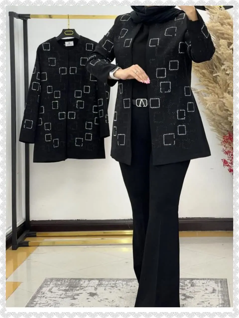 👚نام: کت مانتویی نگینی مربعی 😍😍
