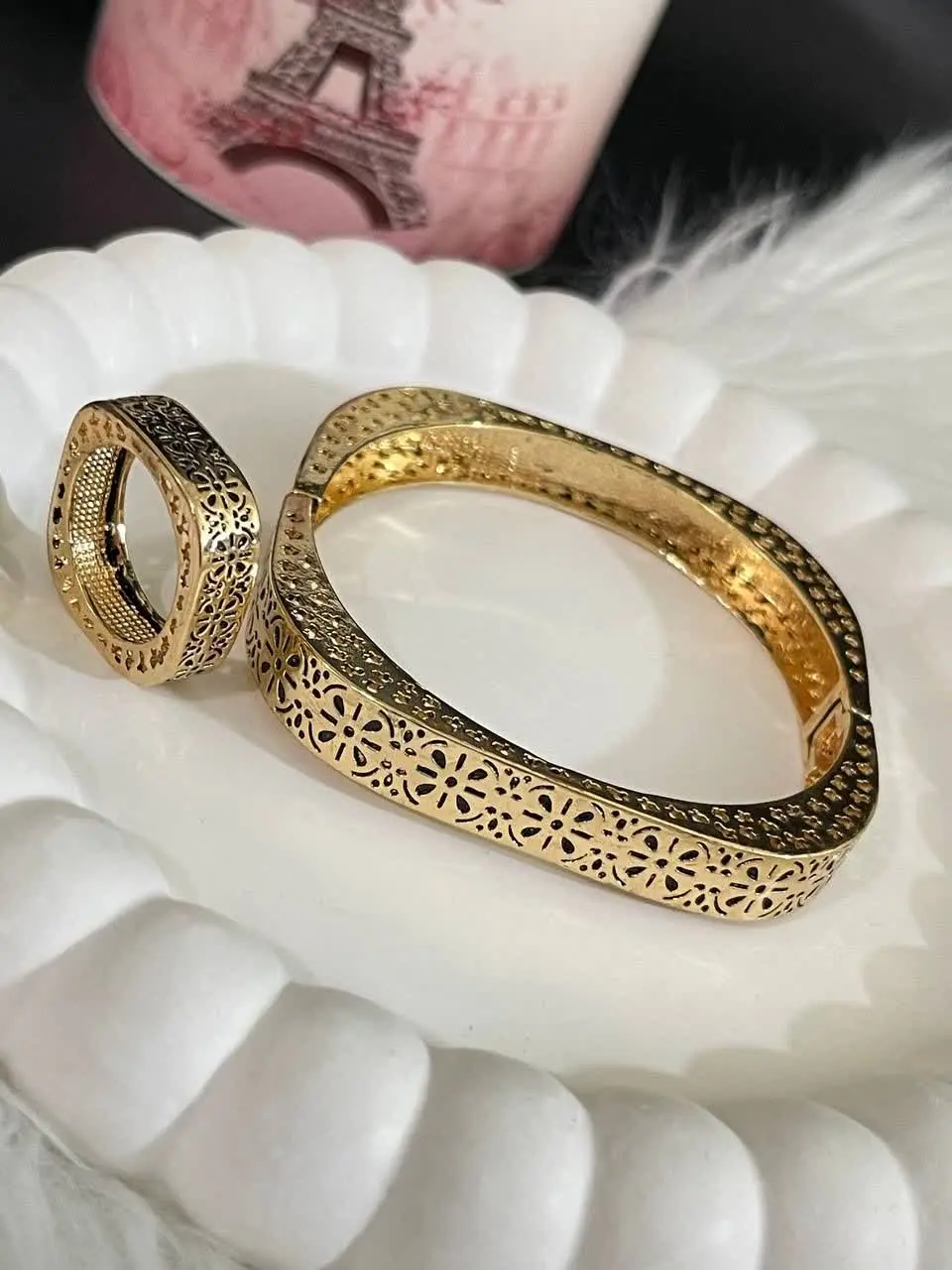 #دستبند انگشتر سیاه قلم مدل مربع✨💥 
