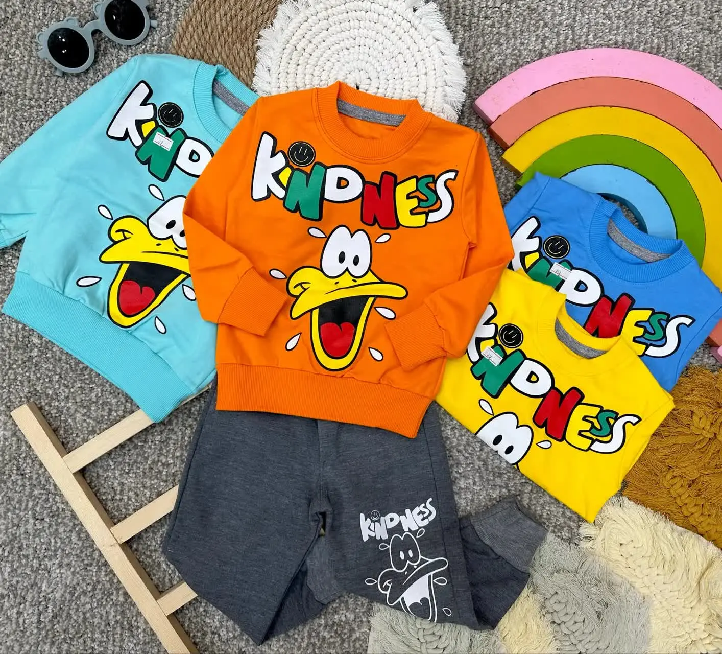 👫بلوز شلوار پسرانه اردک بامزه درجه یک✅
