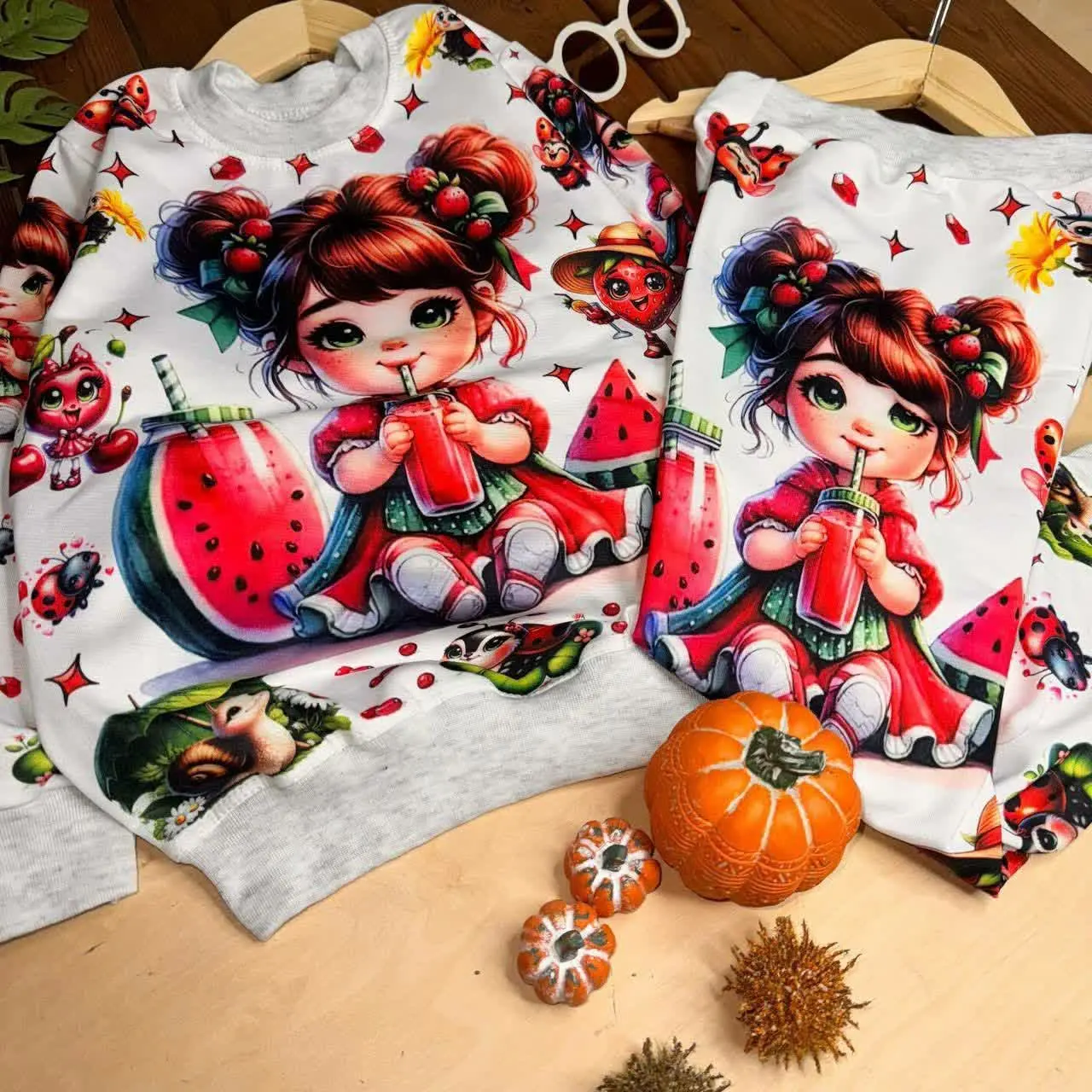 👚نام: ست بلند سفید یلدایی دختر و هندوانه طرح nob
