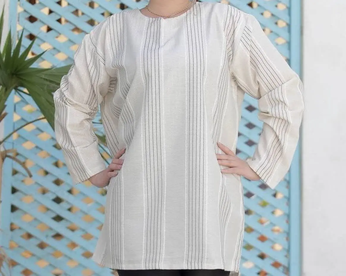 ✅پارچه نخی لینن لمه دار