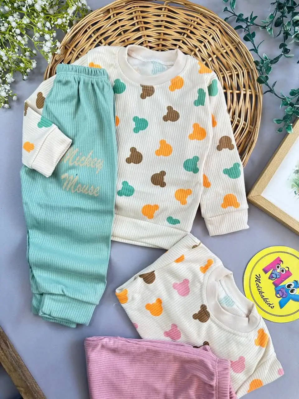 بلوز شلوار کبریتی طرح میکی...