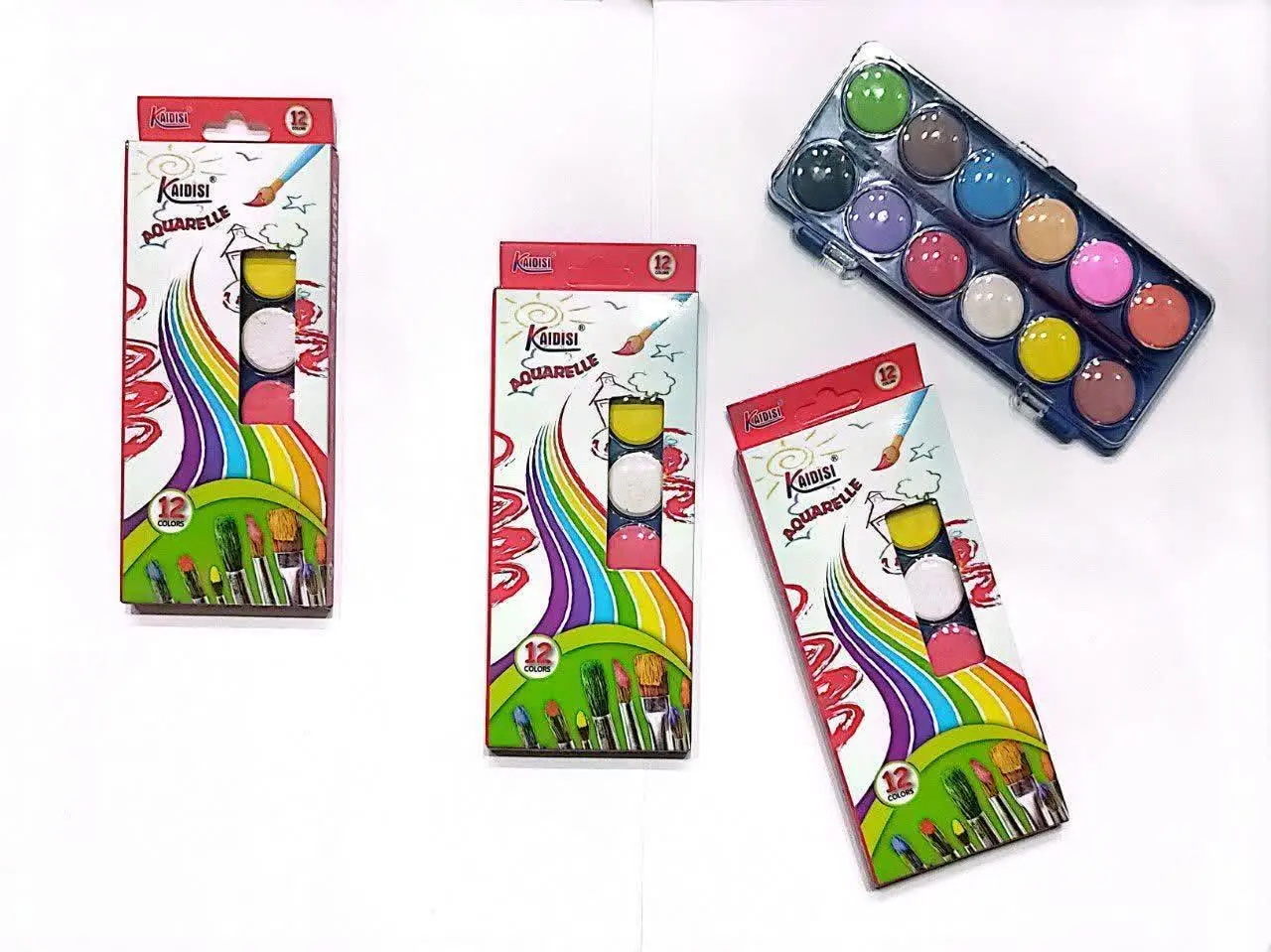 آبرنگ ۱۲ رنگ بزرگ جعبه مقوایی کایدیسی
