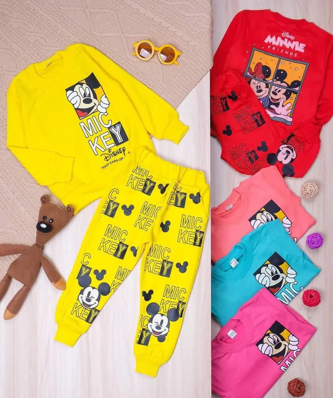 👫بلوز و شلوار دخترانه میکی موس پشت چاپ👫
