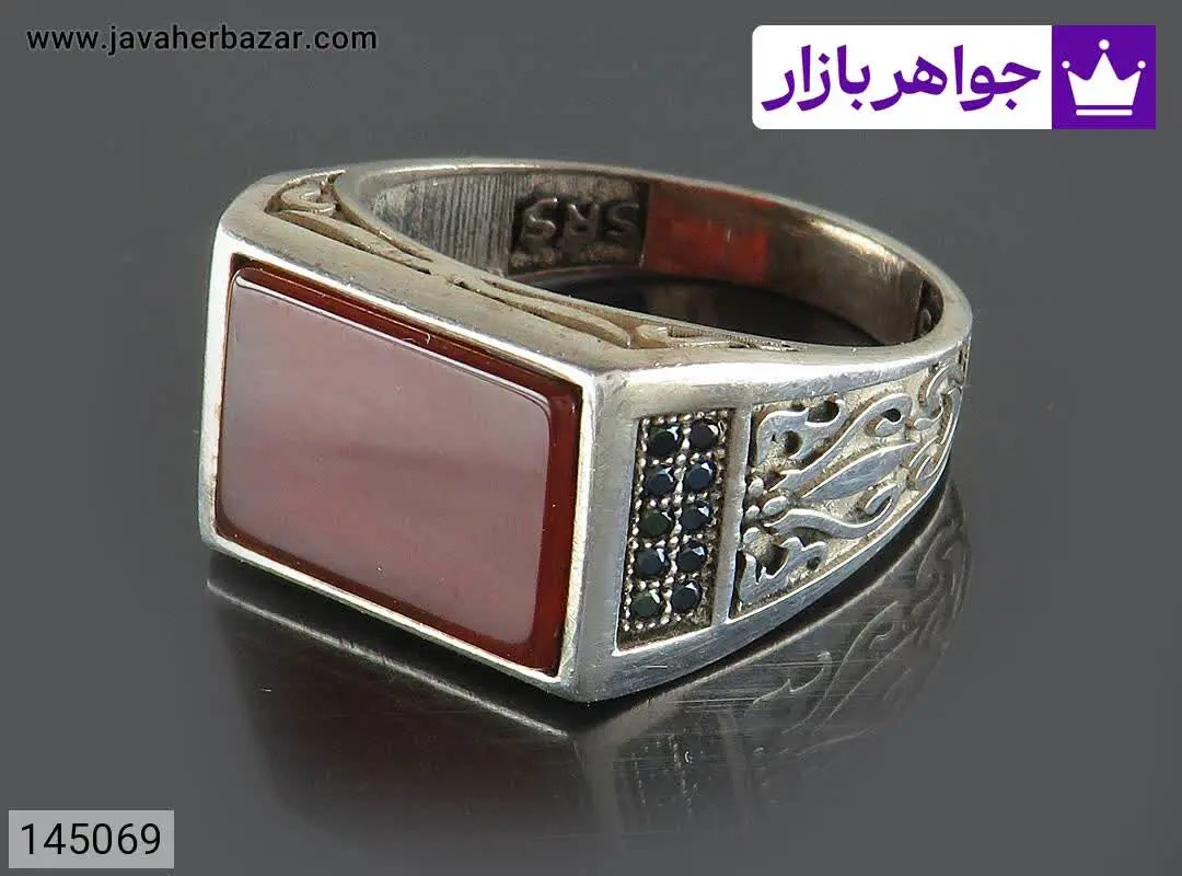 انگشتر نقره عقیق قرمز اسپرت...