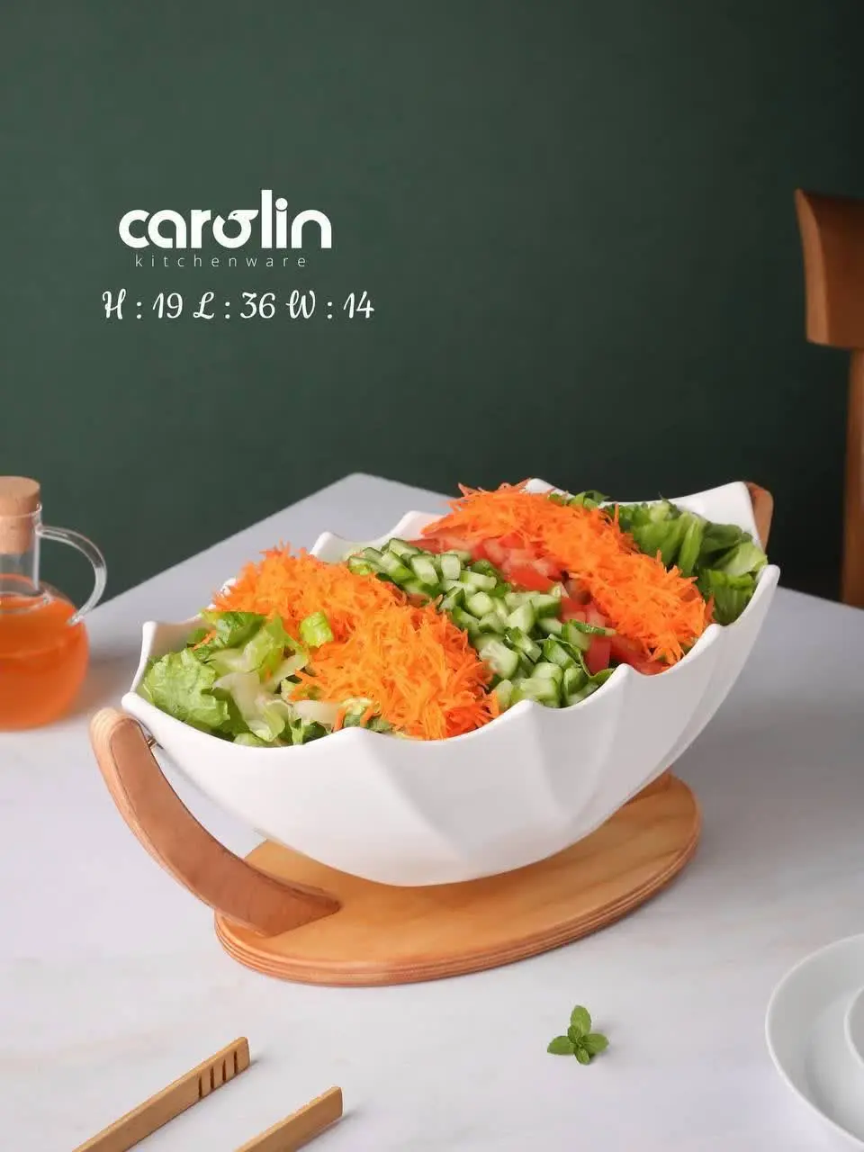 کاسه وکشکول سرامیکی پایه چوبی
