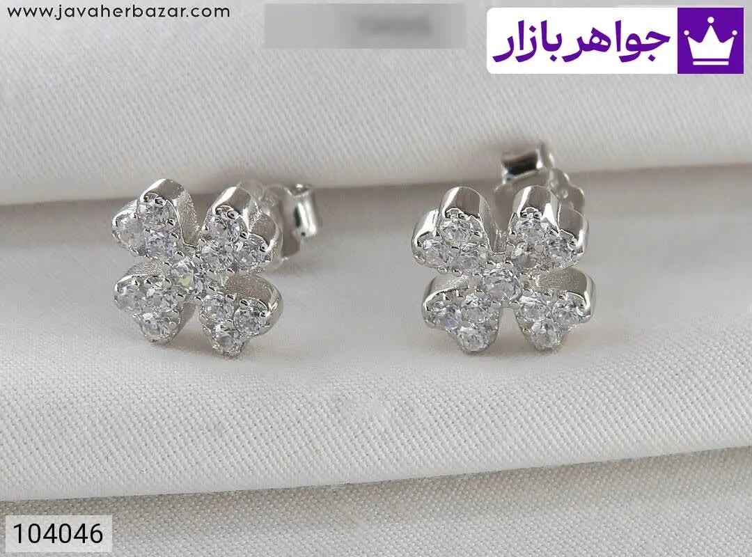 گوشواره نقره طرح شکوفه - کد...